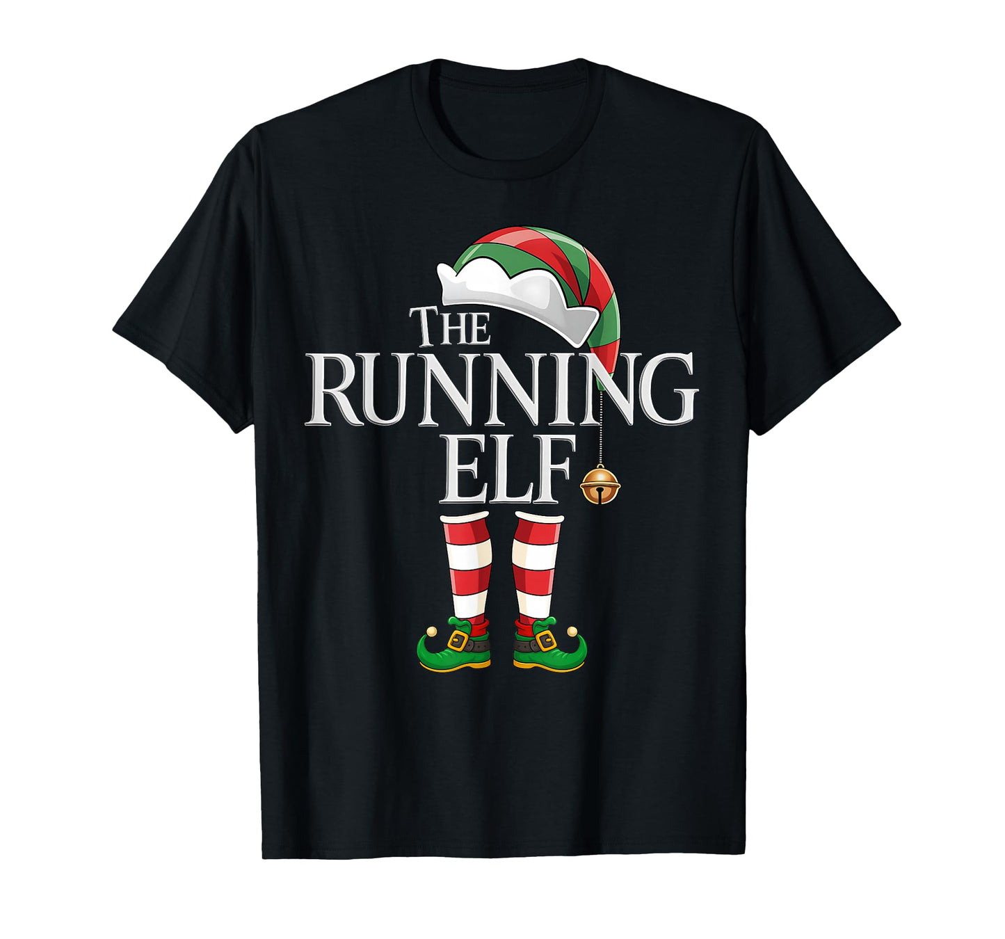 Running Elf Squad Christmas Matching Pajama Xmas Party Elf T-Shirt