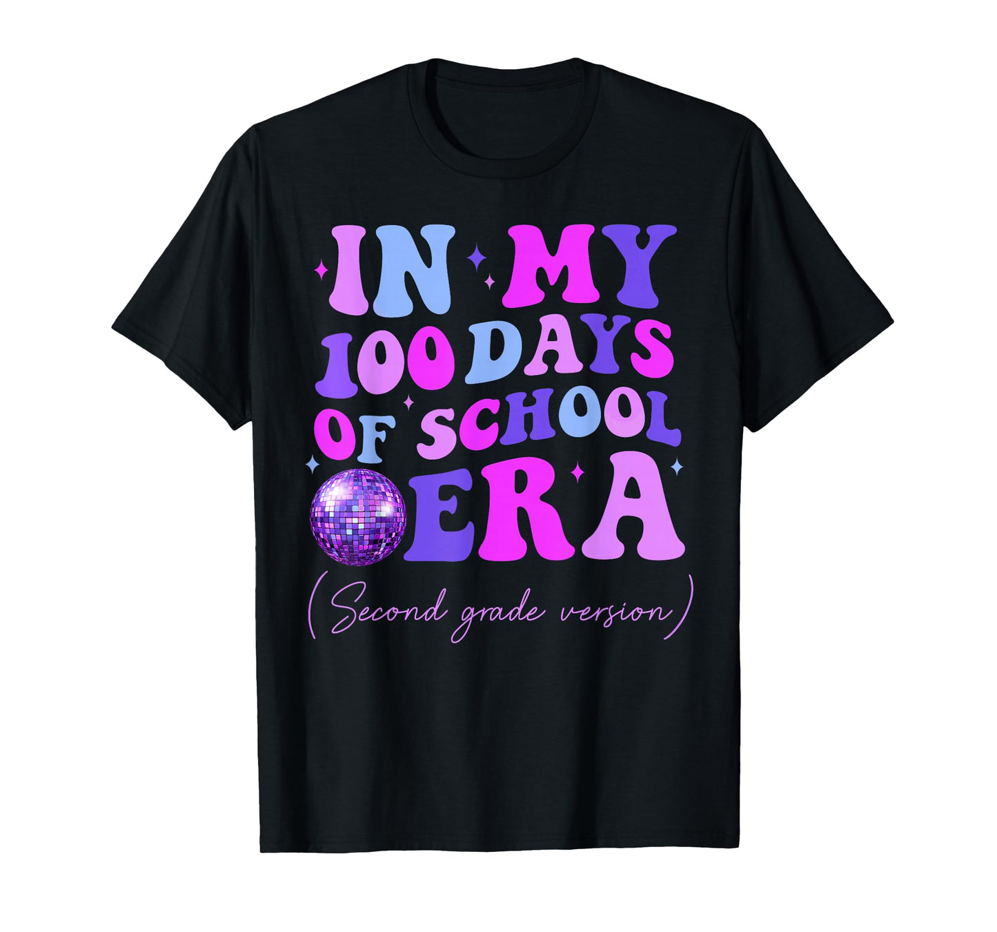 in My 100 Days of School Era Second Grade Groovy Teacher Kid T-Shirt