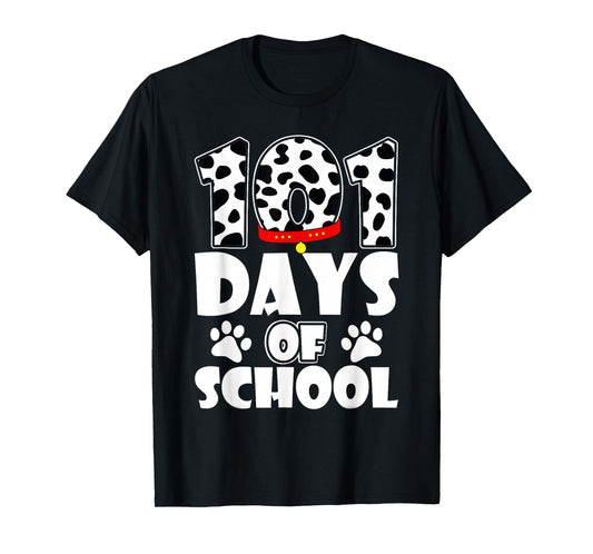 Cute Dog Happy 101 Days School 100 Days Student Teacher T-Shirt