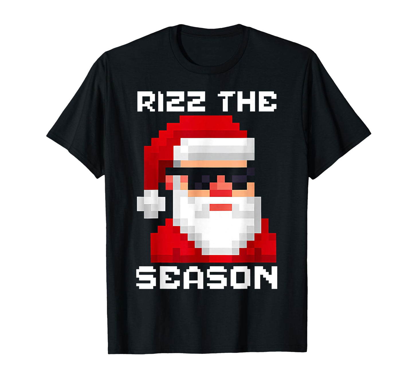 Rizz The Season Christmas Game Pixel Santa Men Boys Teen Pjs T-Shirt