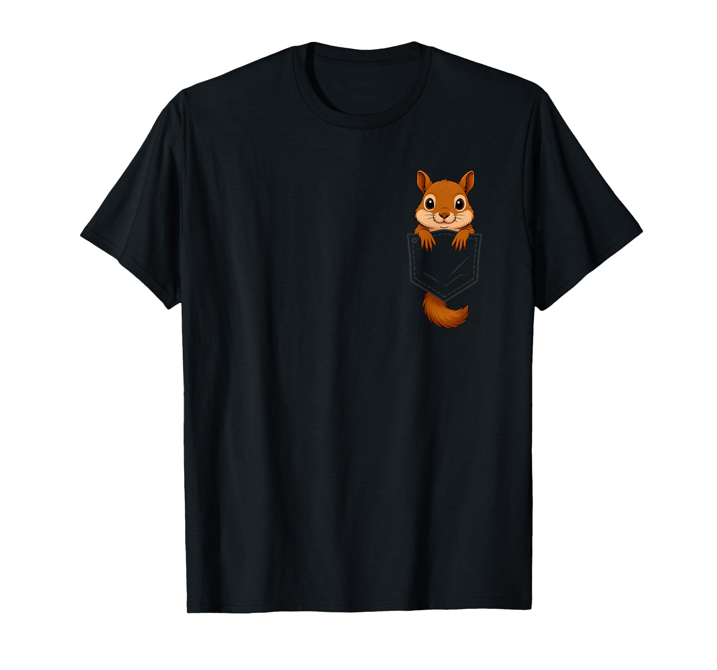 Funny Squirrel Peeking in Pocket Animal Lover Men Women Kids T-Shirt