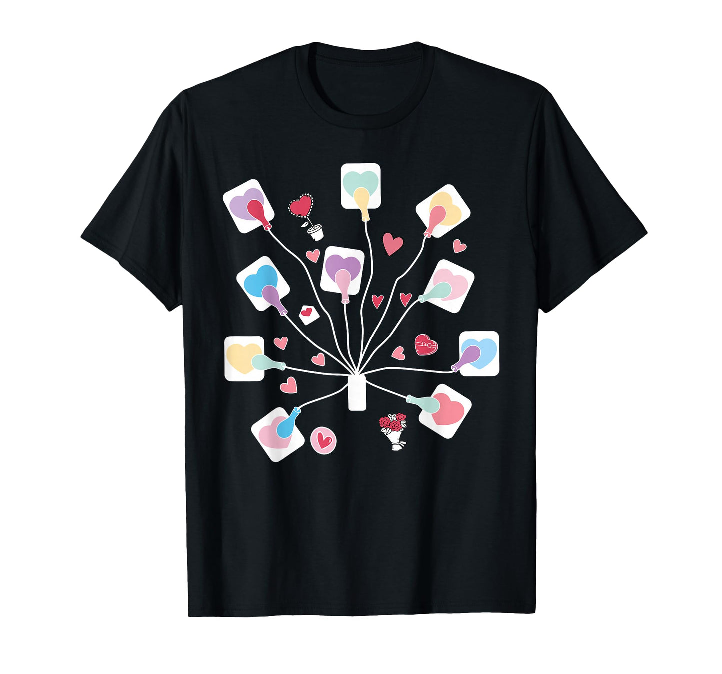 Valentines EKG Leads Cheat Nurse Telemetry Tech Cardiology T-Shirt