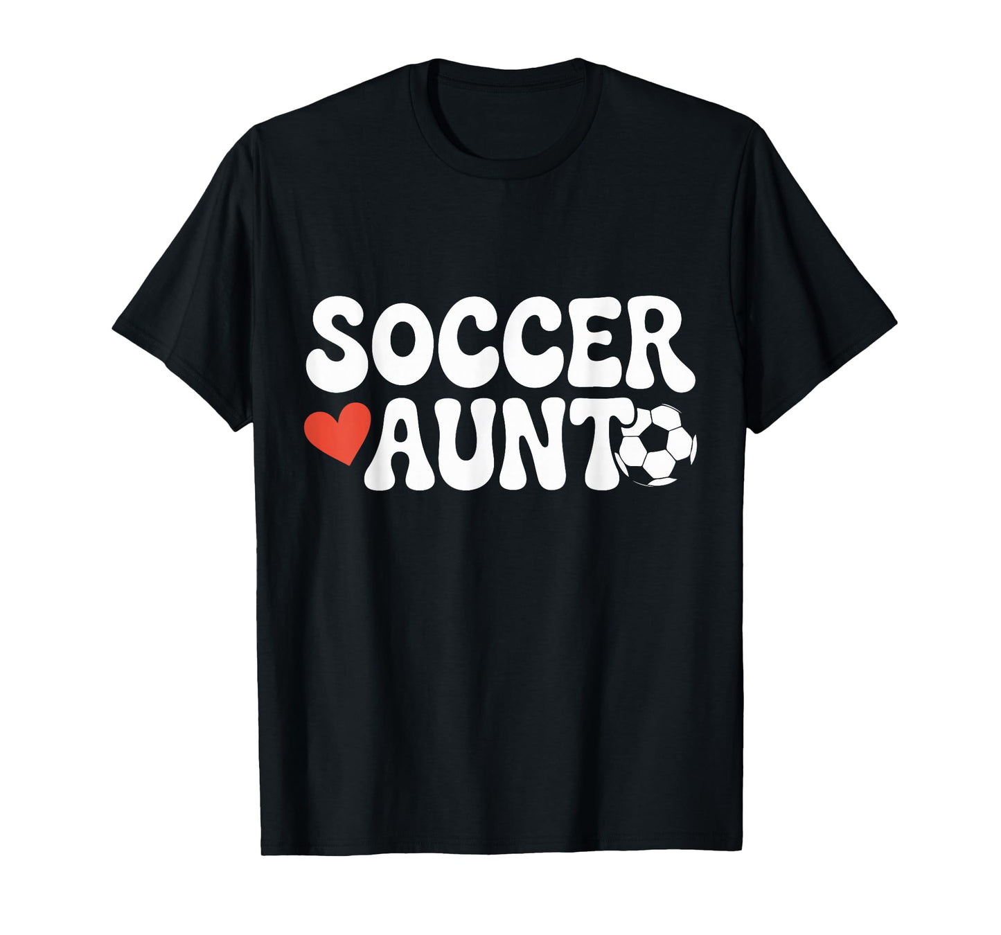 Proud Soccer Aunt Family Sport Retro Groovy Nephew Auntie T-Shirt