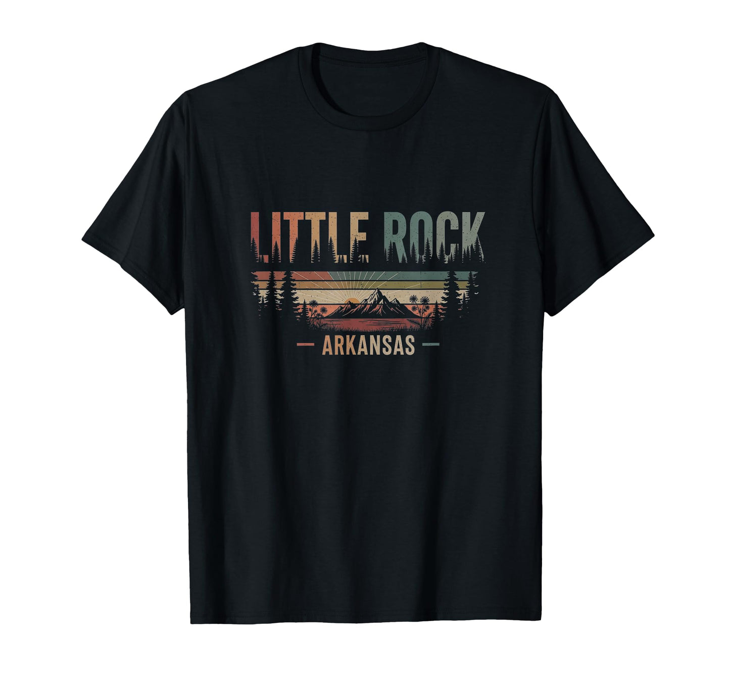 Retro Little Rock Arkansas Drawing Art Design T-Shirt