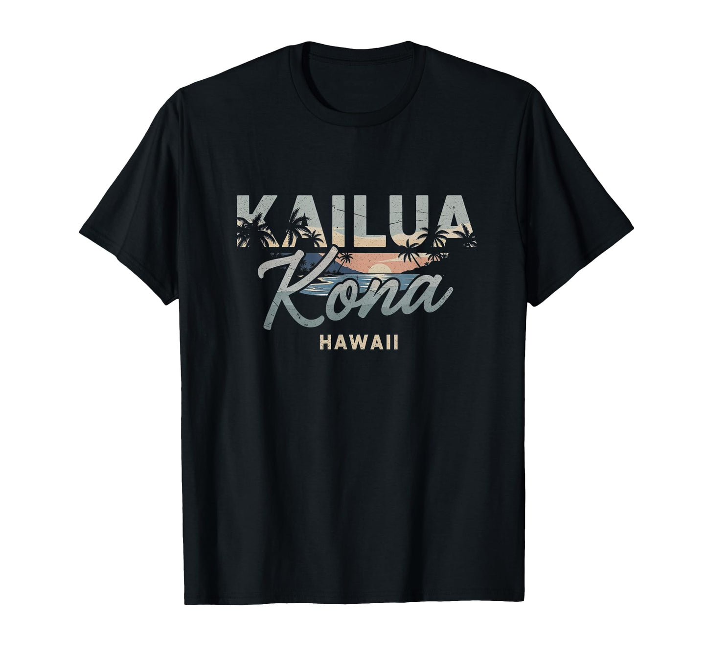 Retro Kailua Kona Hawaii Art Hawaiian T-Shirt