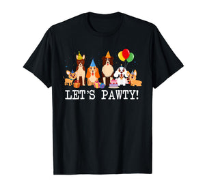 Let’s Pawty Dogs Themed Birthday Family Matching Party T-Shirt