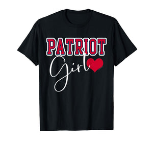Patriot Girl Cute Heart Shape Womens T-Shirt