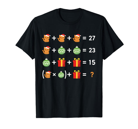 Funny 67 Meme Cat Santa Hat Math Teacher Christmas Costume T-Shirt