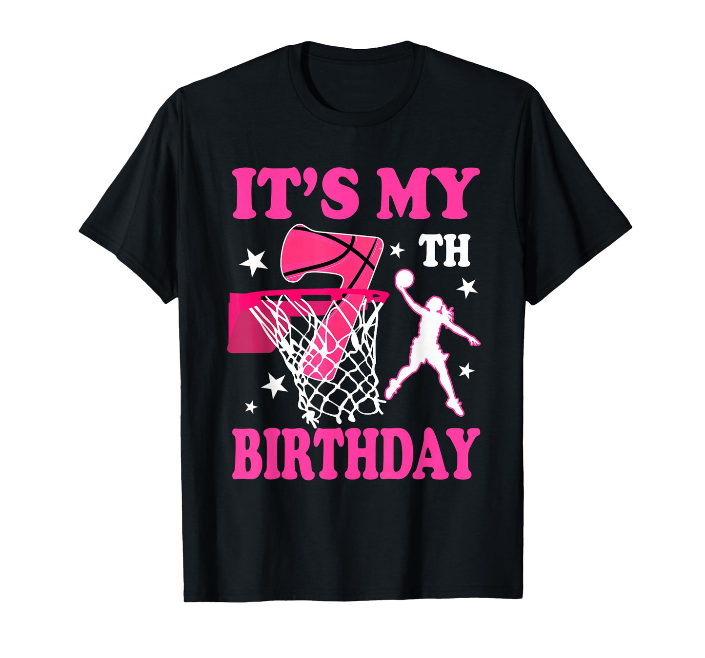 It's My 7th Birthday Girl Basketball Party 7 Years Old T-Shirt
