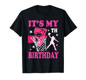 It's My 7th Birthday Girl Basketball Party 7 Years Old T-Shirt