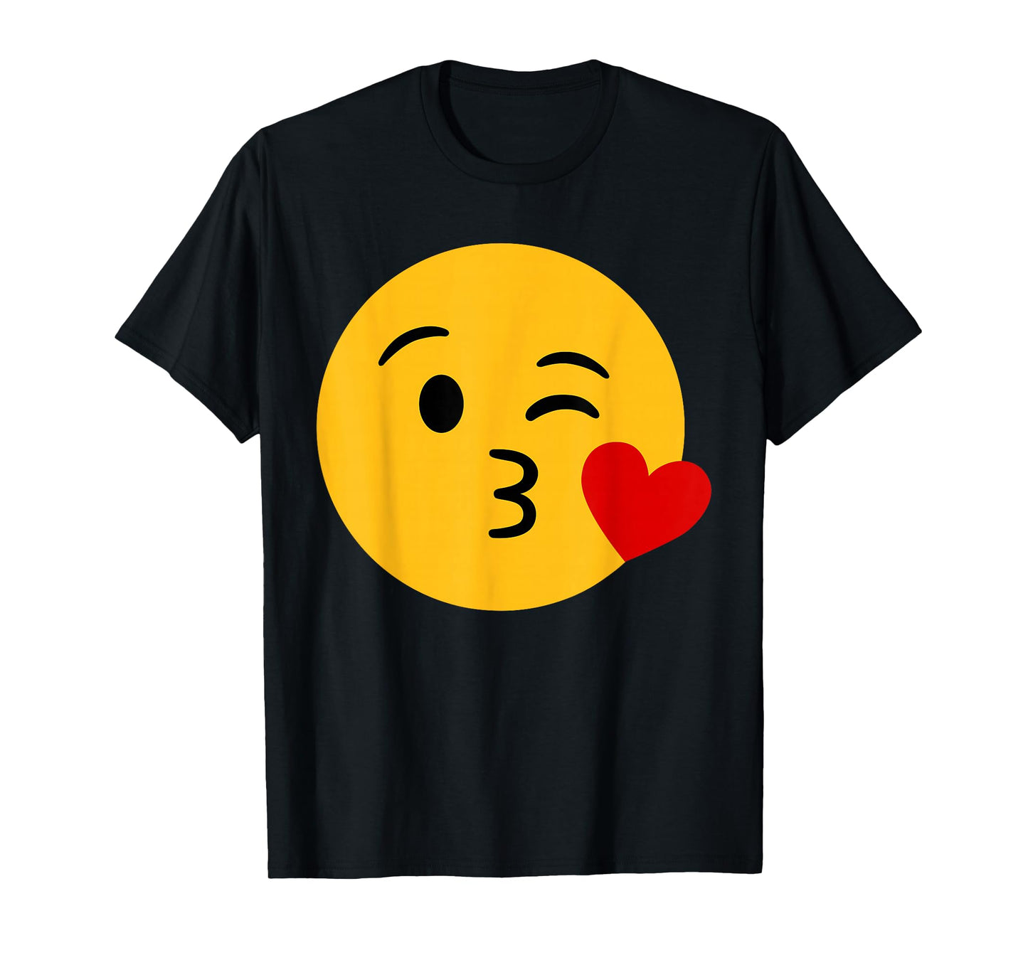 Funny Emoticon Happy Face Cute Winking Lips Blowing Kiss T-Shirt