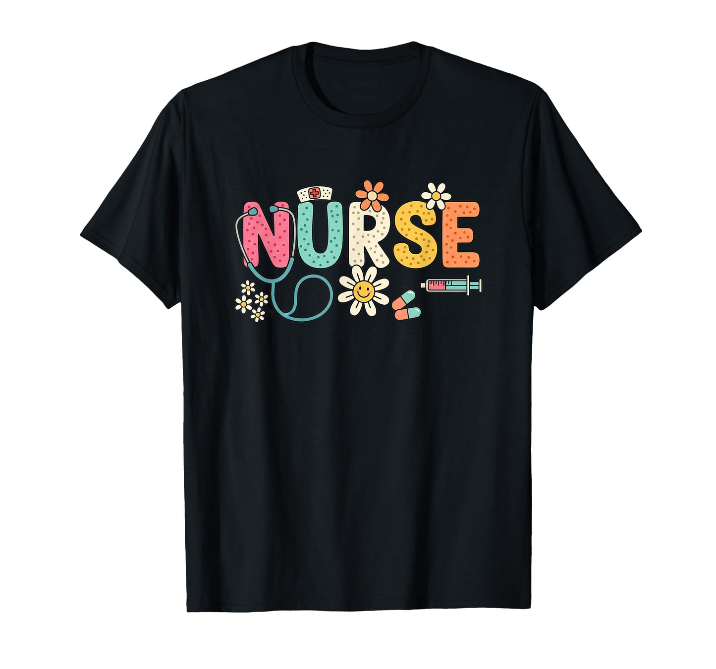 Nurse Daisy Pop, Cute Floral Nurse Design for RN LPN CNA, T-Shirt