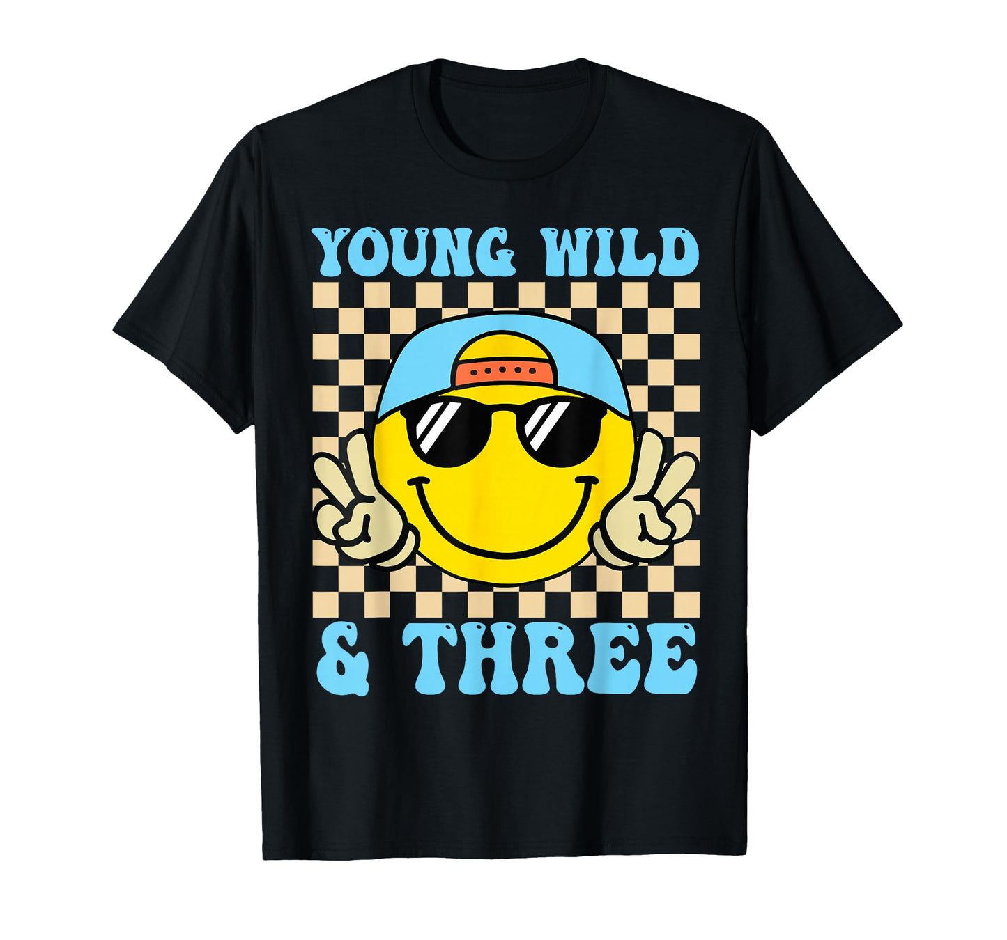 Kids Young Wild and Three 3rd Birthday Boy 3 Year Old T-Shirt