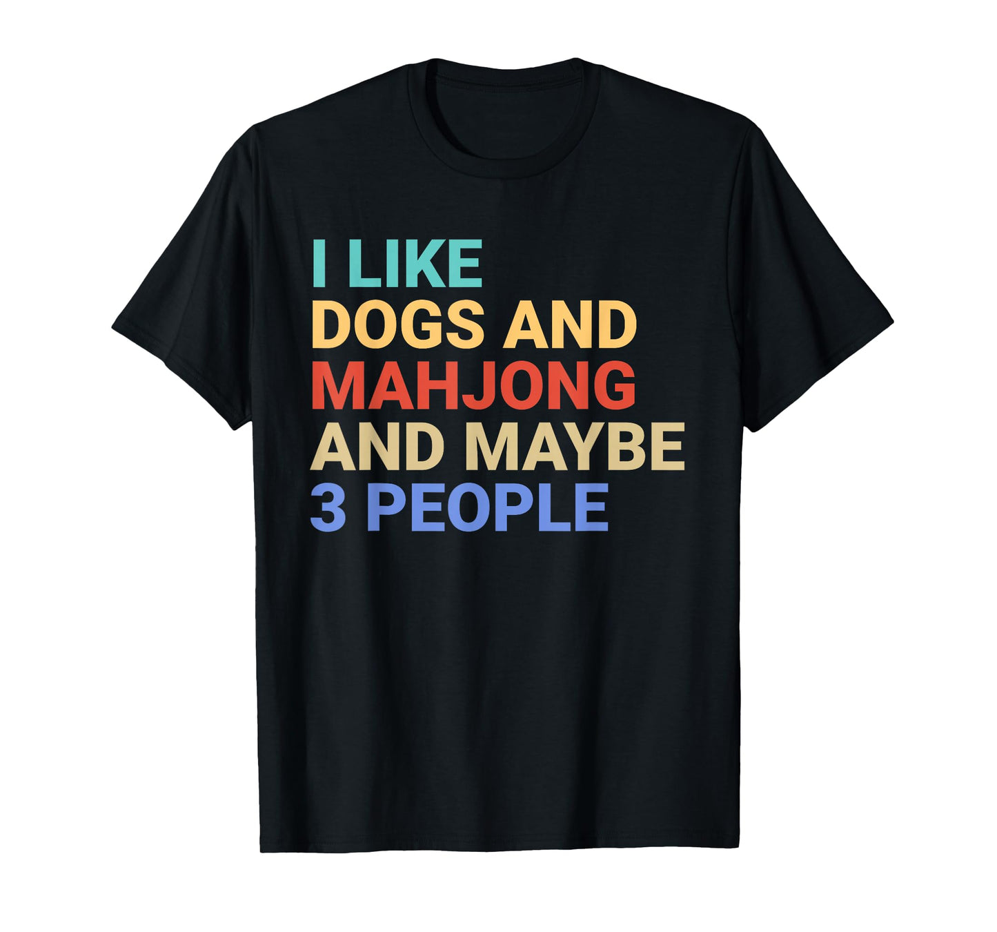 Retro I Like Dogs and Mahjong Lover Funny T-Shirt