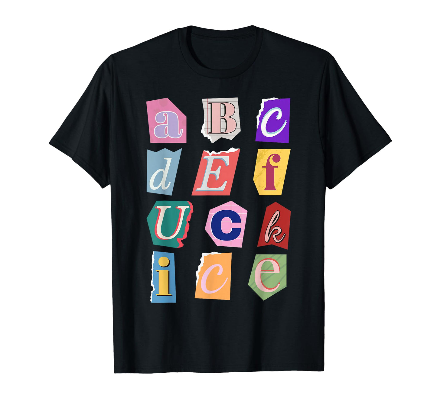 Abcdefuckice Collage Funny Abolish ICE T-Shirt
