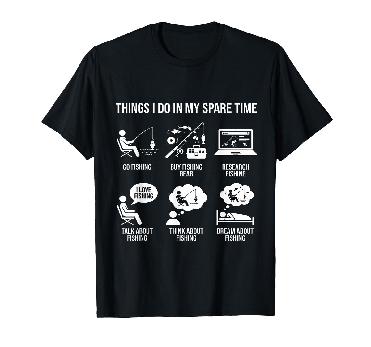 Things I Do in My Spare Time Fisherman Men Bass Fishing T-Shirt