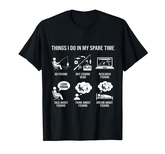 Things I Do in My Spare Time Fisherman Men Bass Fishing T-Shirt
