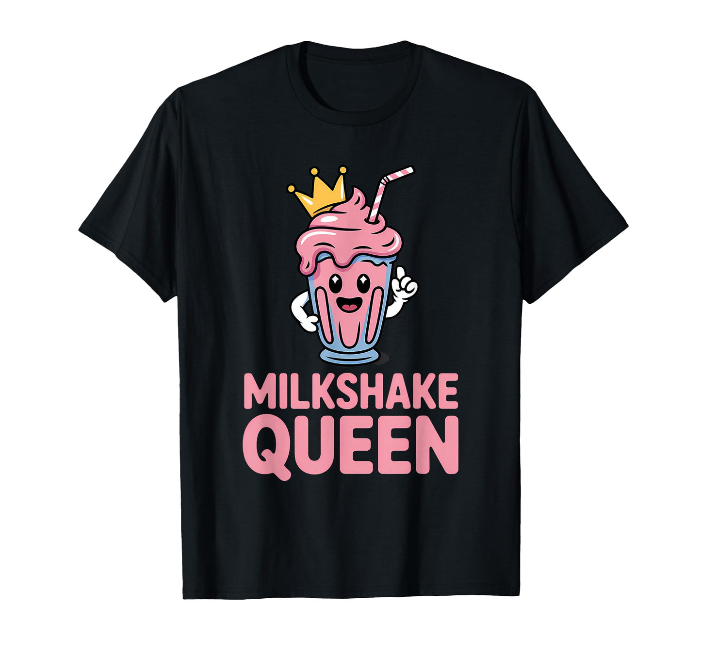 Milkshake Queen Cute Kawaii Ice Cream Straw Crown T-Shirt