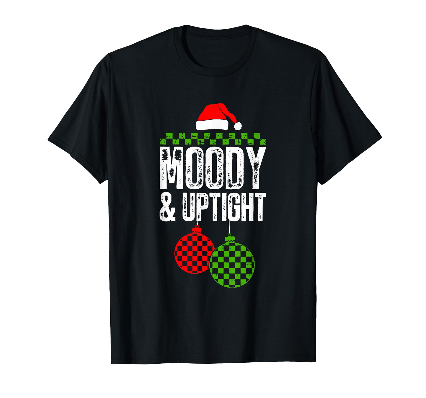 Retro Merry and Bright Moody and Uptight Couples Christmas T-Shirt