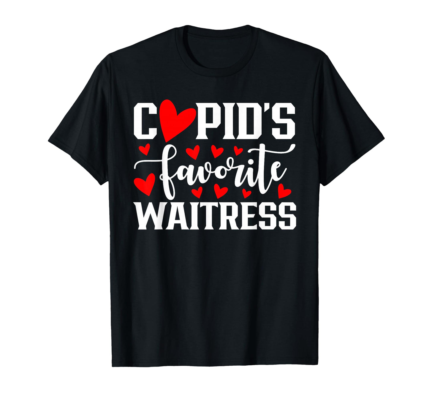 Cupid's Favorite Waitress Cute Heart Valentine's Day T-Shirt