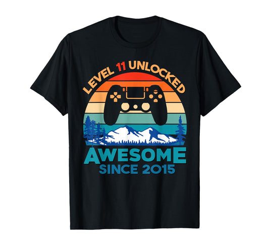 Level 11 Unlocked 11th Birthday Boy Game Turning 11 Year Old T-Shirt
