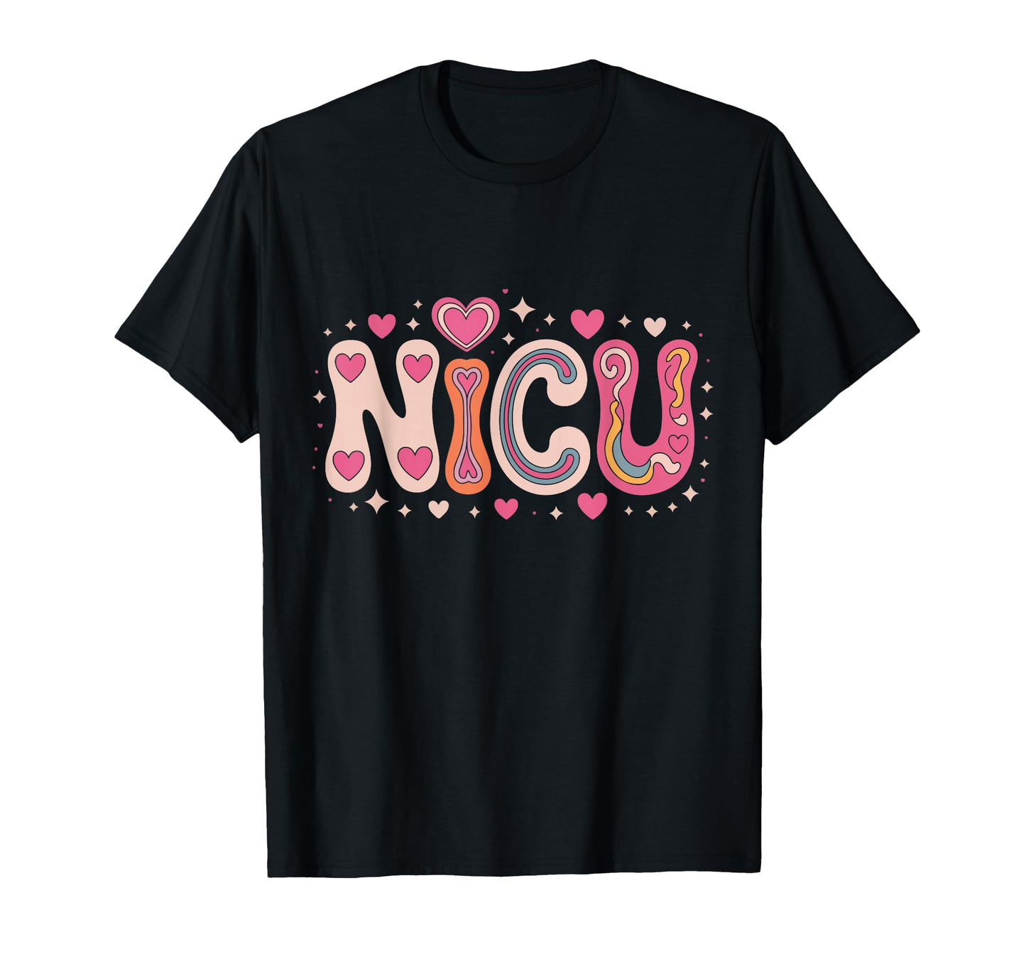 NICU Love Hearts Valentines Day Neonatal Intensive Care Unit T-Shirt