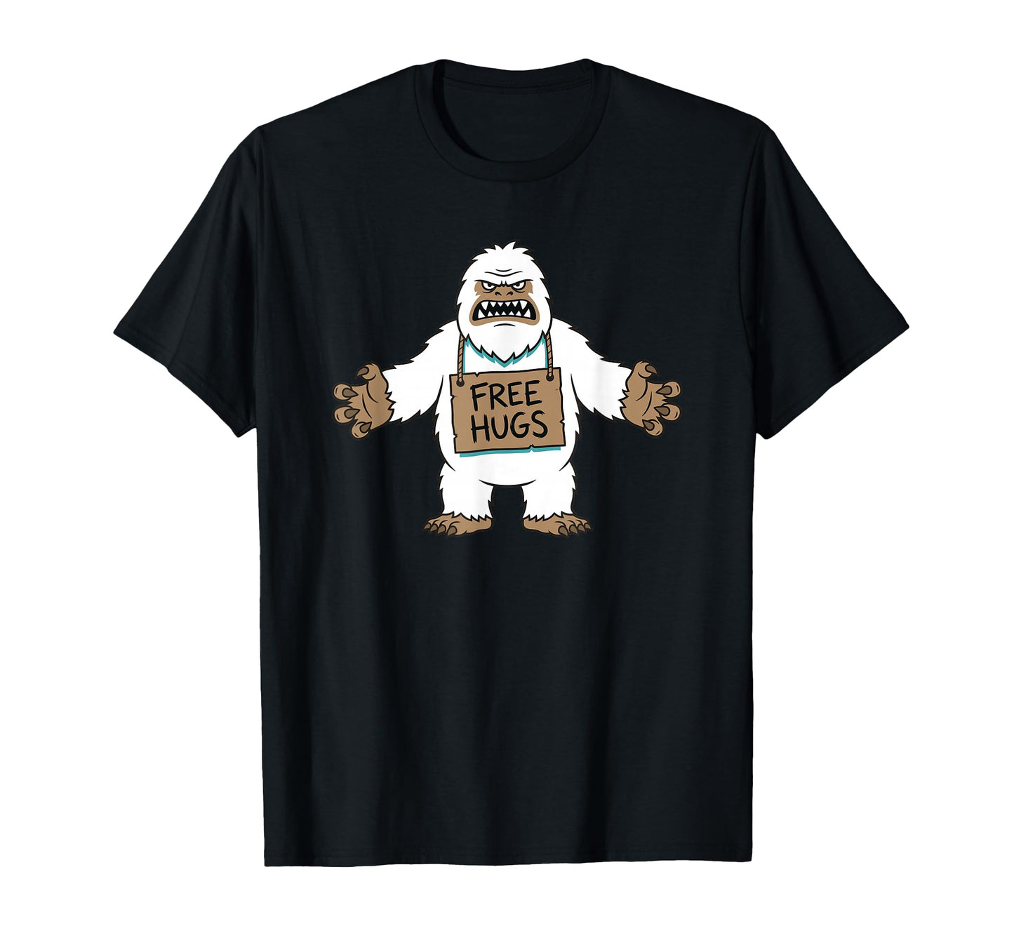 Funny Abominable Snowman Free Hugs Bigfoot Sasquatch T-Shirt