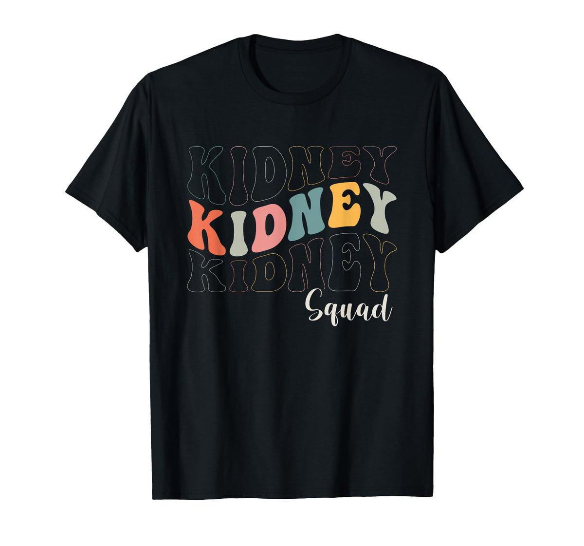 Retro Groovy Kidney Squad Nephrology Nurse Dialysis Tech T-Shirt