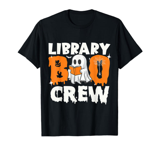 Library Boo Crew Book Lovers Funny Halloween T-Shirt