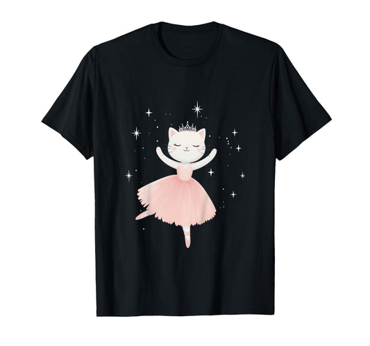Ballerina Cat Princess Shirt Ballet Dance Toddlers Girls T-Shirt
