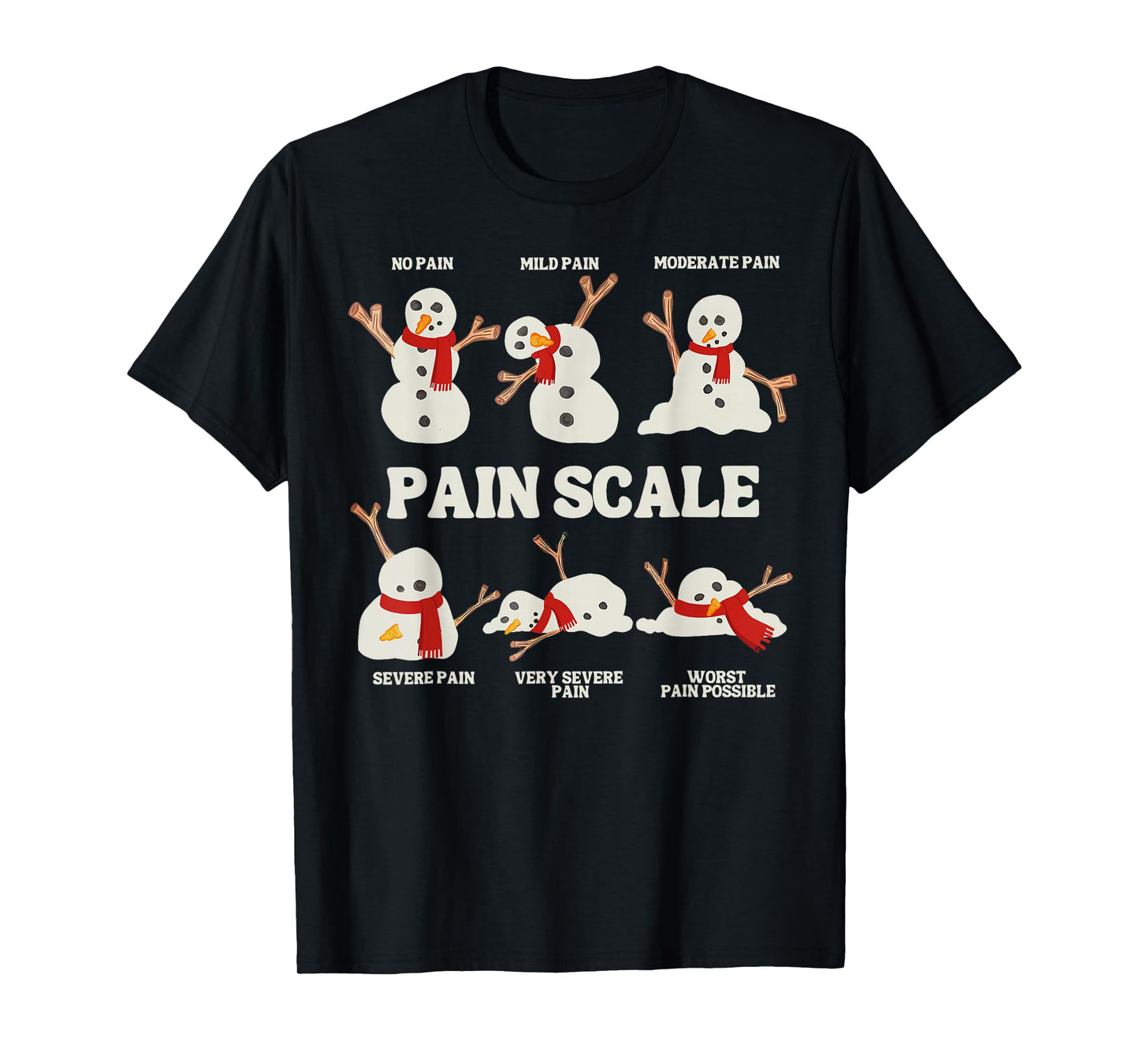 Pain Scale Snowman Funny Nurse Christmas ICU Nurse Coquette T-Shirt