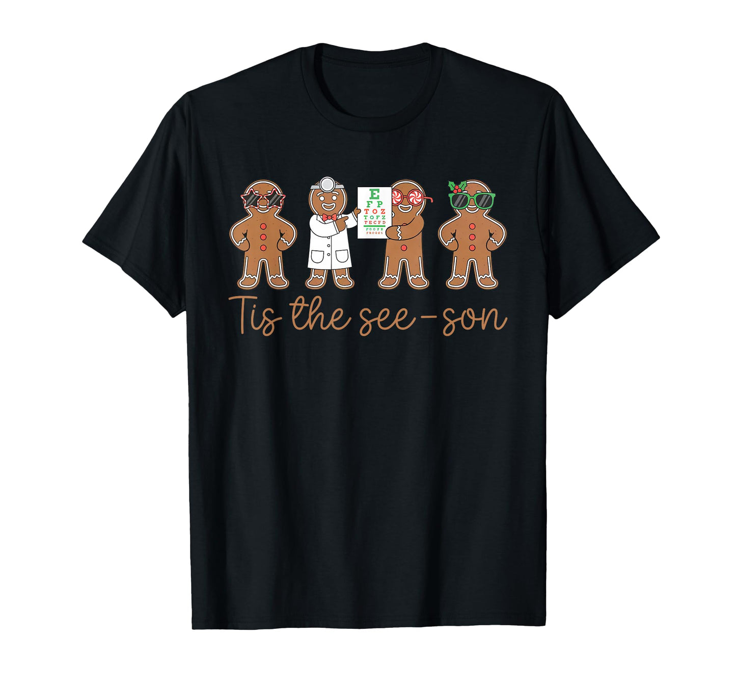 Optometry Gingerbread Christmas Optometrist Optician T-Shirt