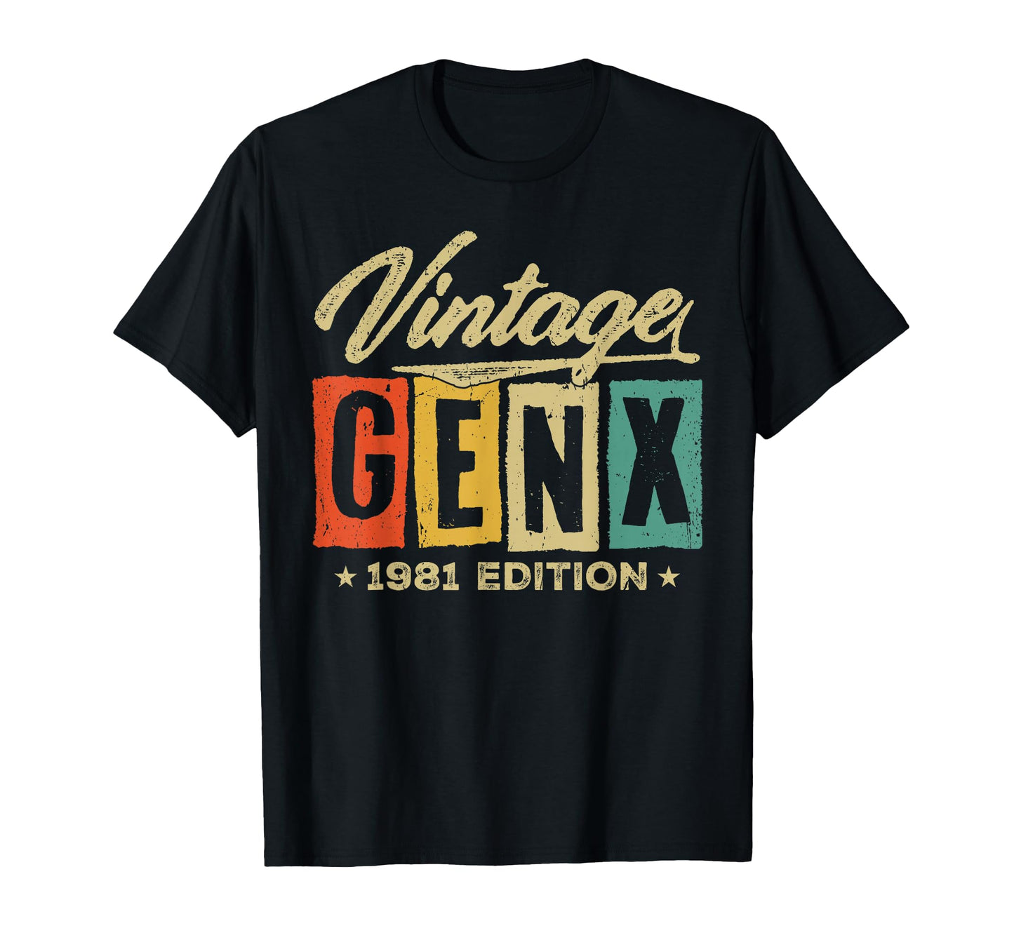 Retro Vintage Gen X 1981 Edition 45 Years Old 45th Birthday T-Shirt