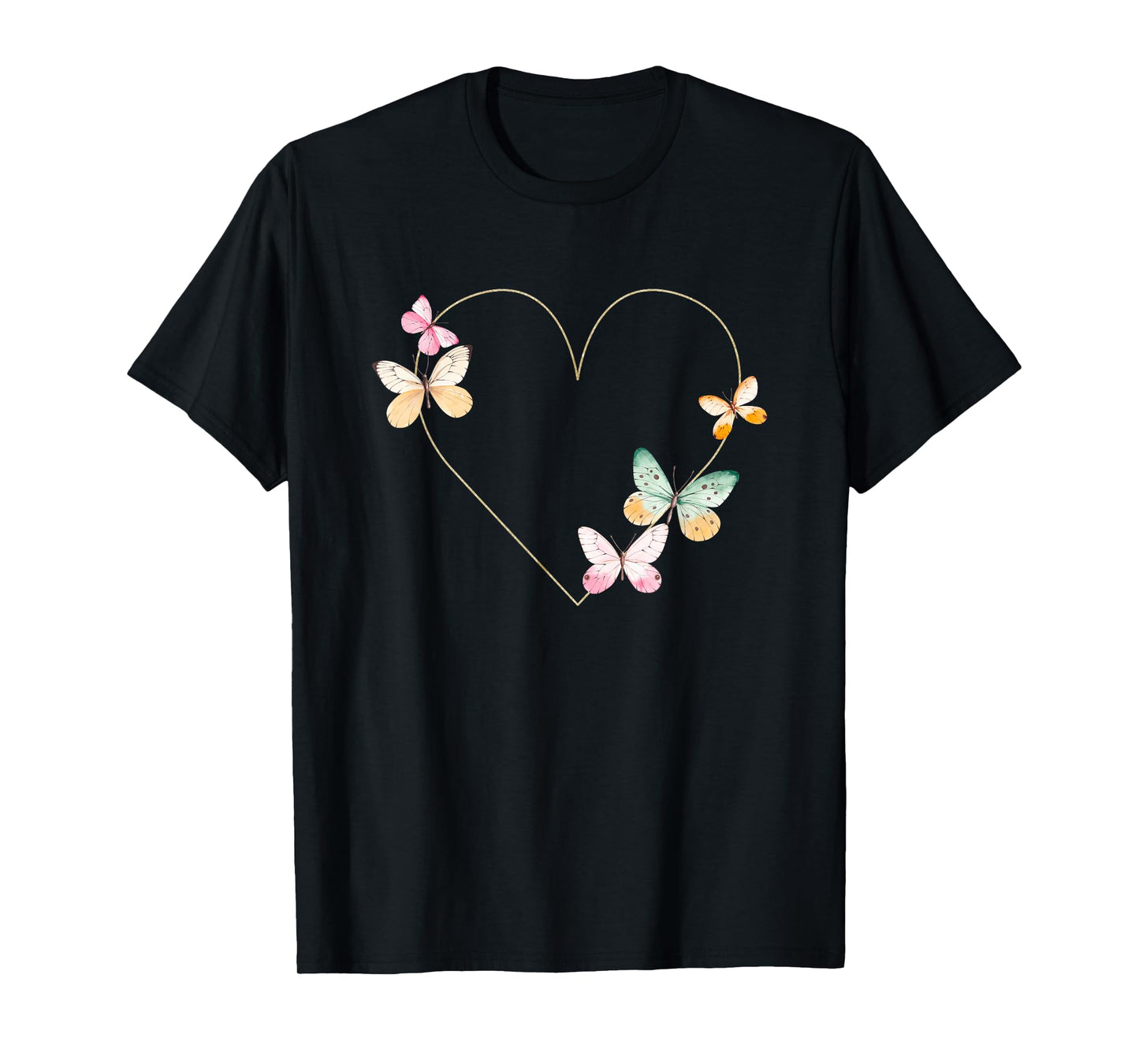Colorful Heart Butterfly T-Shirt