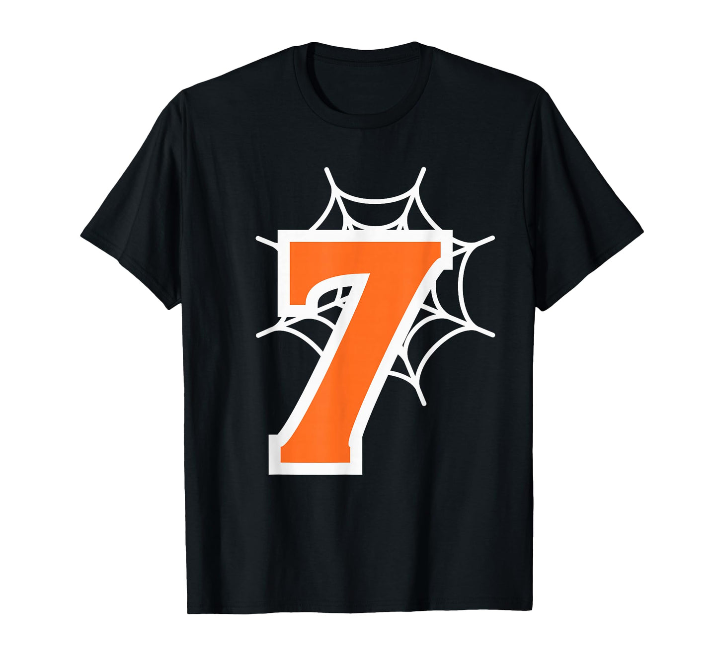 Number 7 Spider Web Six Seven Halloween T-Shirt