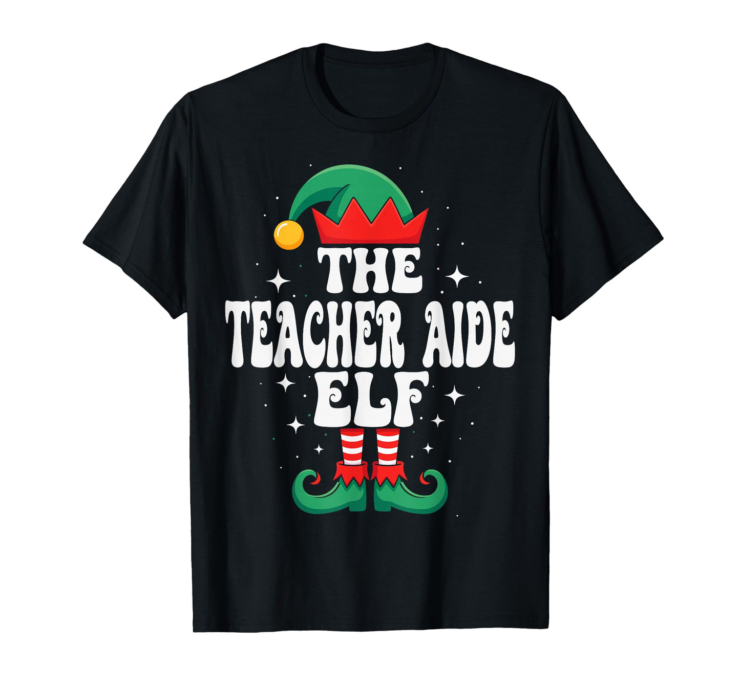 The Teacher Aide Elf Funny Christmas Matching Family T-Shirt