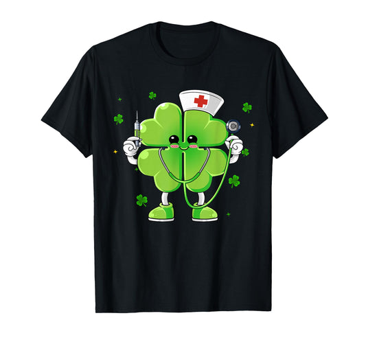 Nurse Shamrock Saint Paddys Scrub St Patricks Day Nurse Girl T-Shirt