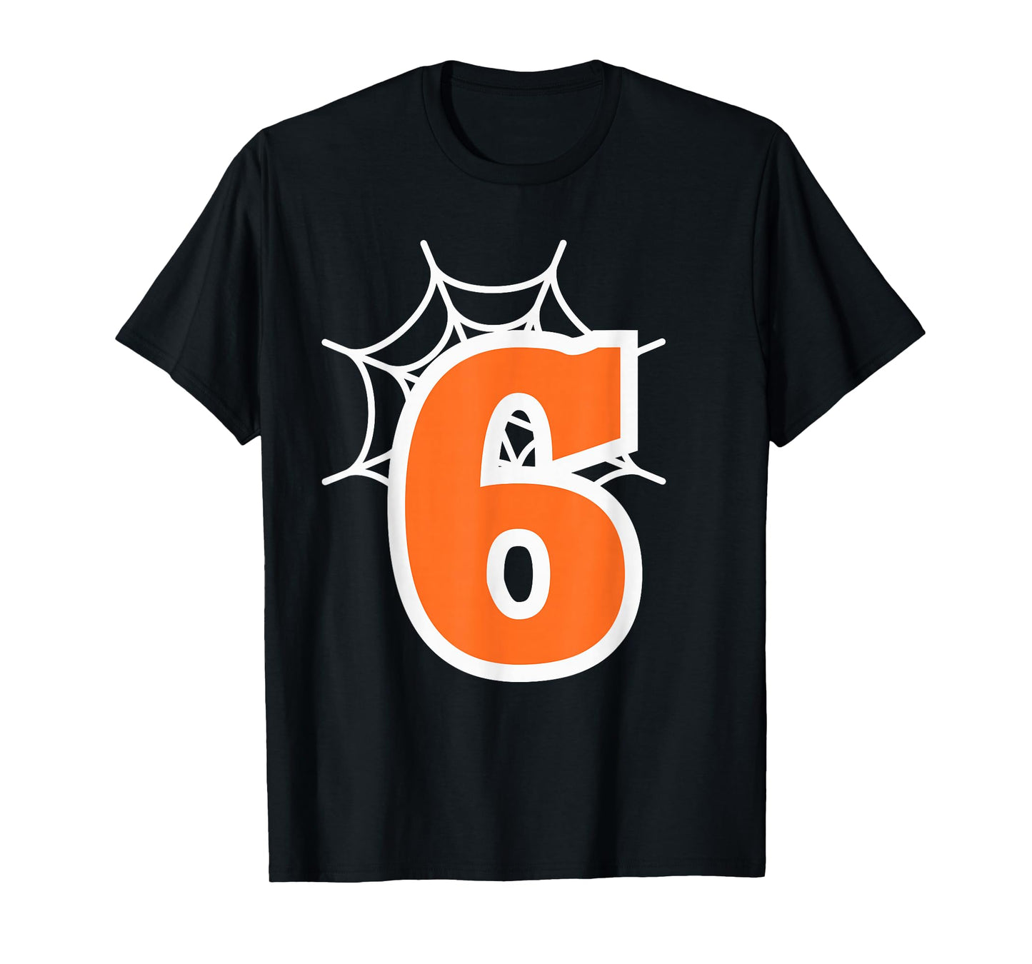 Number 6 Spider Web Six Seven Halloween T-Shirt