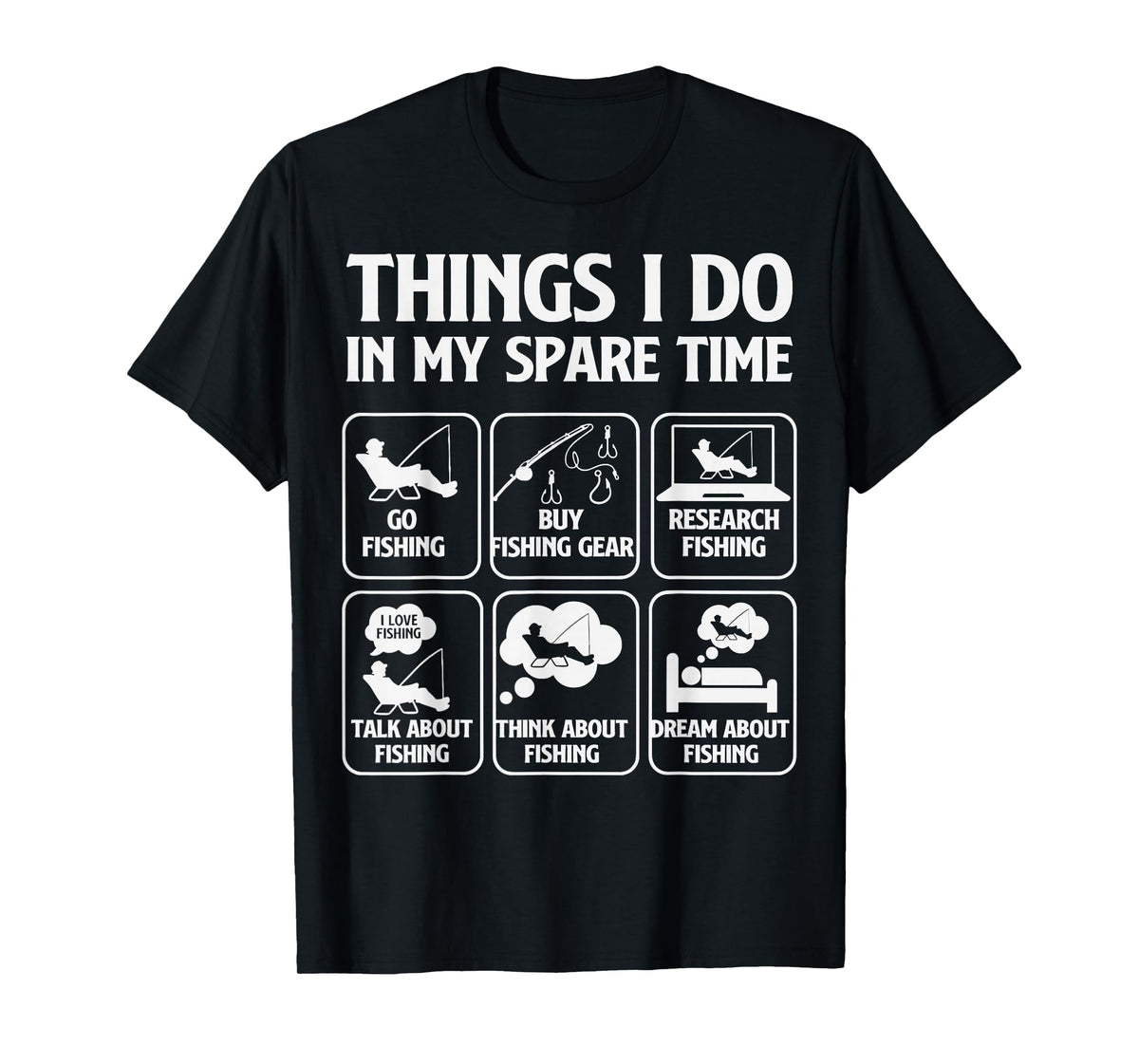 Things I Do in My Spare Time Fishing Boys Funny Fisherman T-Shirt