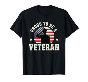 Christian Proud to Be A Veteran - American Flag Salute T-Shirt