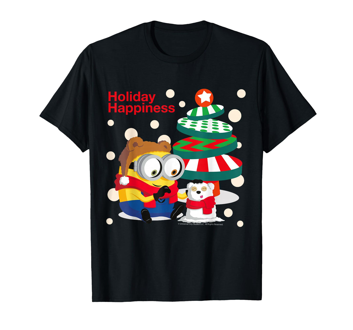 Holiday Happiness Minion Christmas Fun T-Shirt