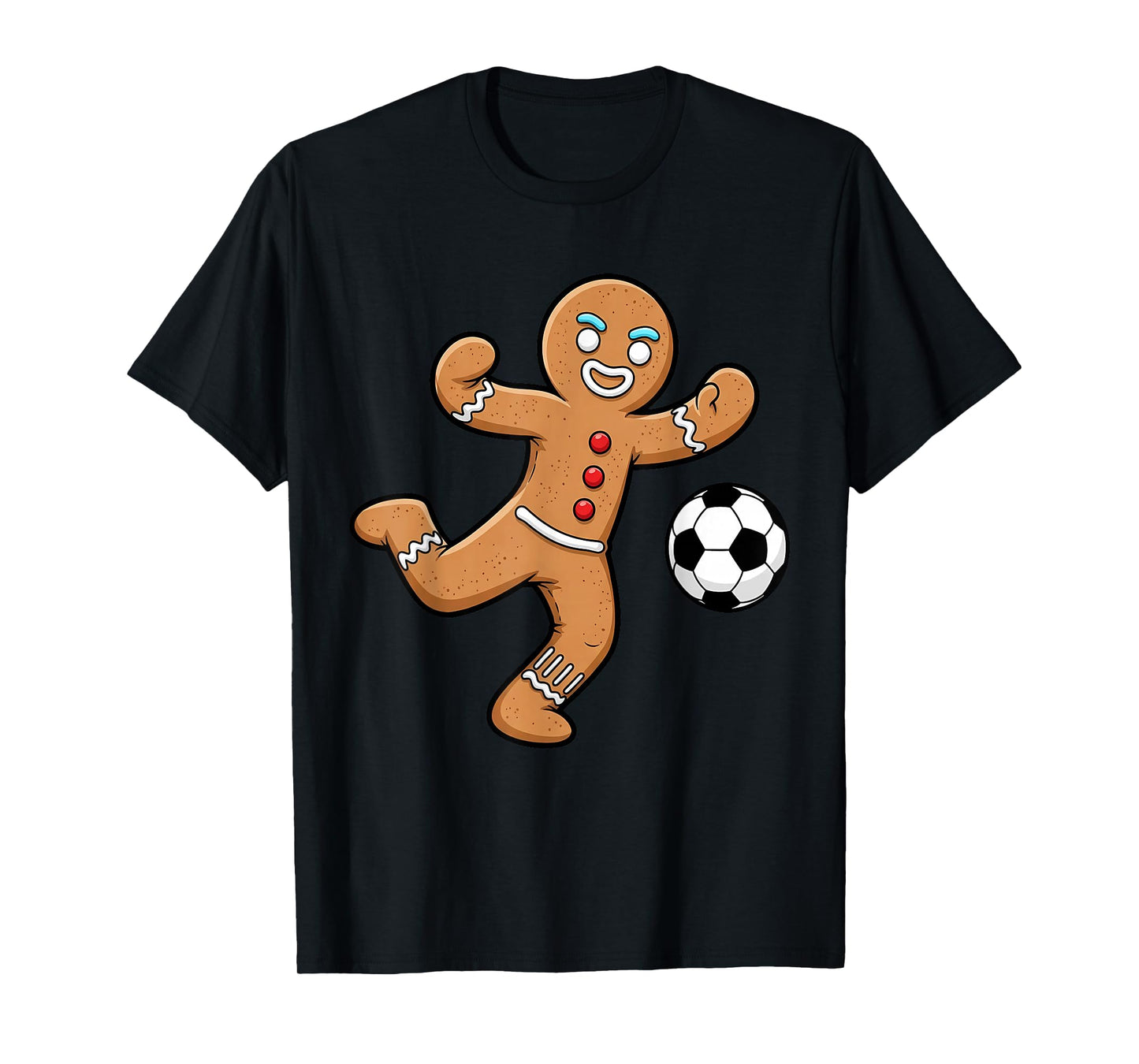 Gingerbread Soccer Player Funny Christmas Women Men Kids T-Shirt