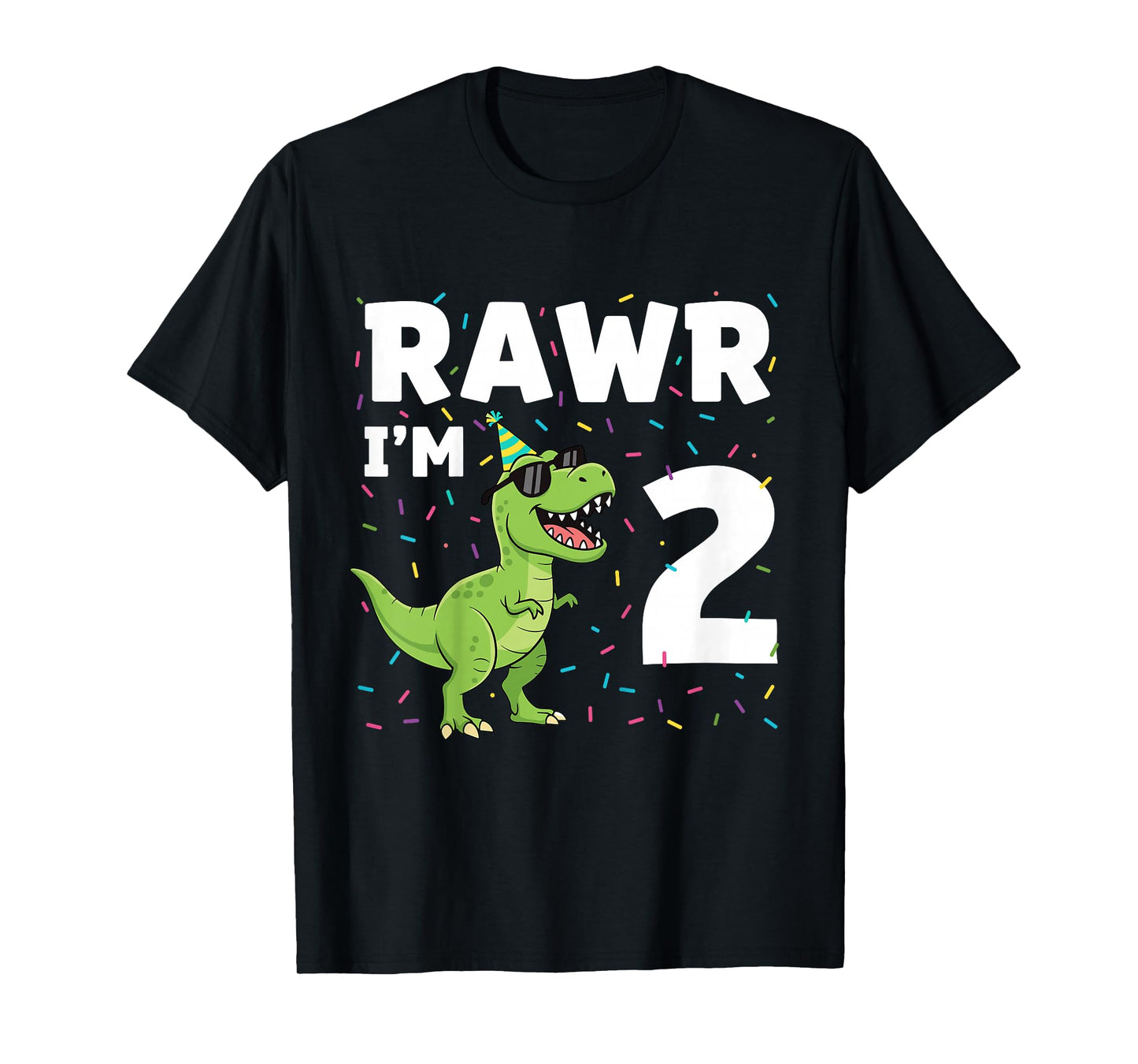 Kids 2nd Birthday Shirt Boy 2yr Two 2 Year Old Dinosaur T-Rex T-Shirt