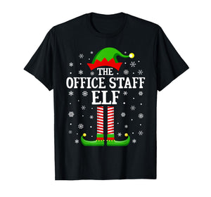 Office Staff Elf Funny Christmas Family Matching T-Shirt