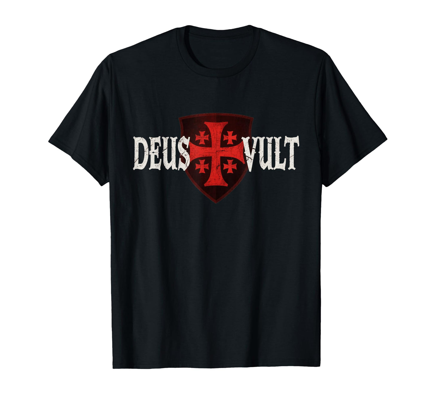 Deus Vult - Christian Knight - Jerusalem Cross T-Shirt
