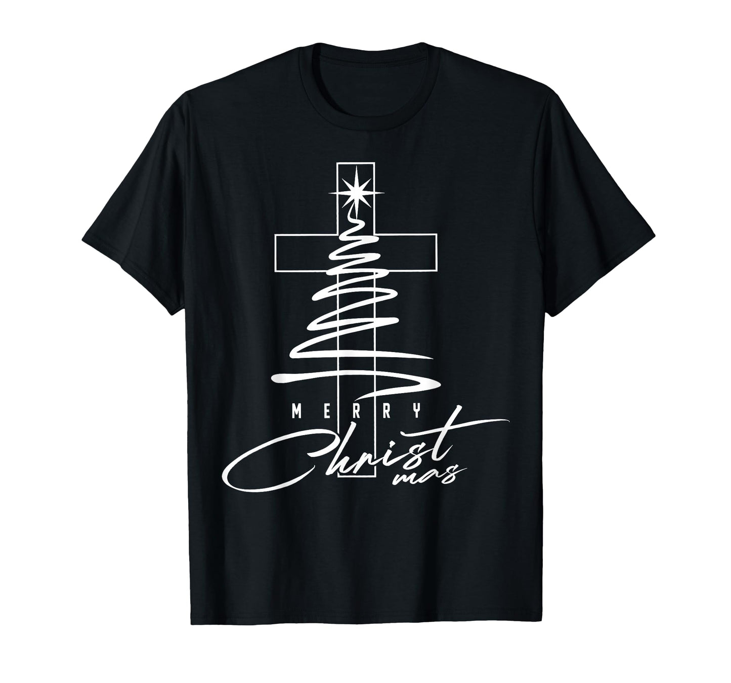 Jesus Christian Cross Merry Christmas Pajamas Family Holiday T-Shirt