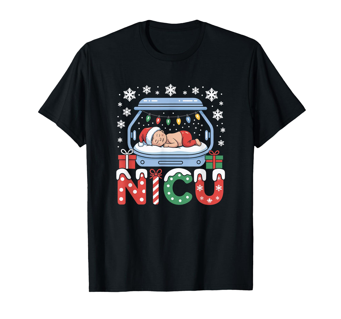 Neonatal Intensive Care Unit Xmas Funny Nicu Nurse Christmas T-Shirt