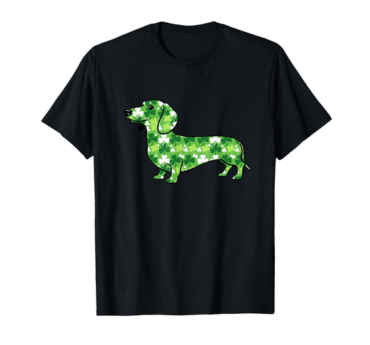 Dachshund Shamrock St Patricks Day Funny Dog T-Shirt