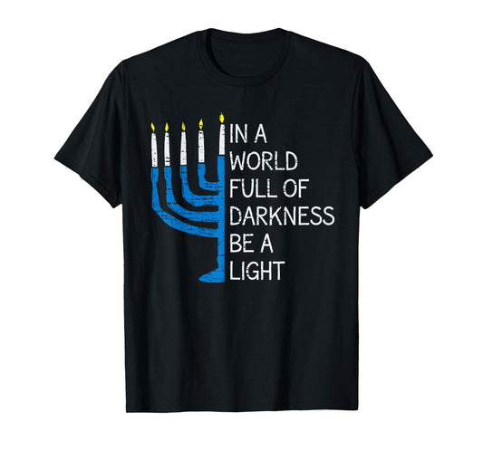 Be a Light Inspiring Hanukkah Jewish Menorah Chanukah Pajama T-Shirt