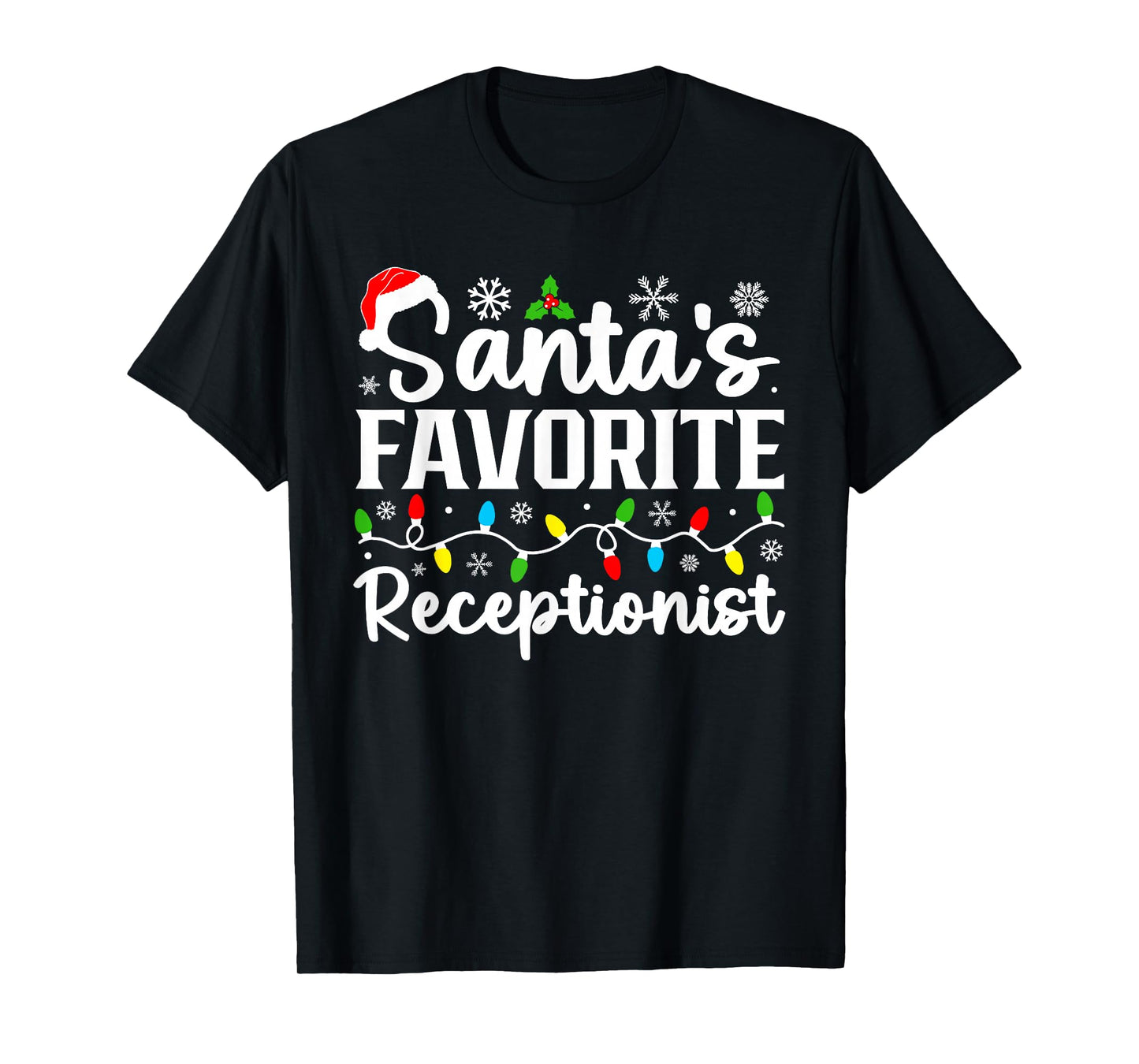 Santa's Favorite Receptionist Christmas Family Matching T-Shirt